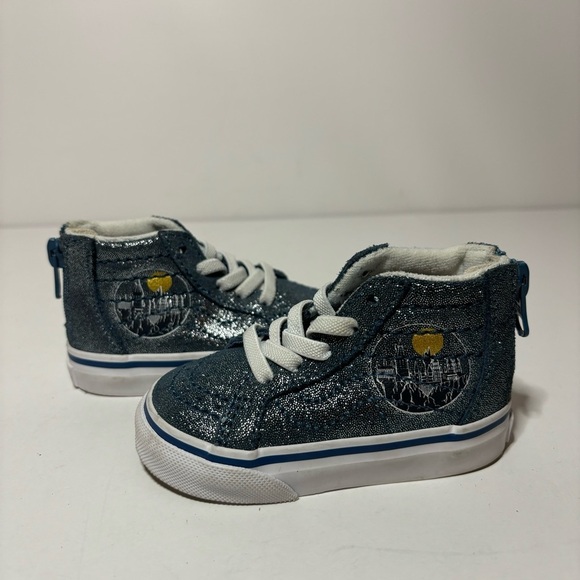 VANS Harry Potter Sk8-Hi Zip Sz 4 Toddler Hogwarts Metallic Blue High Top Shoes - Picture 5 of 9